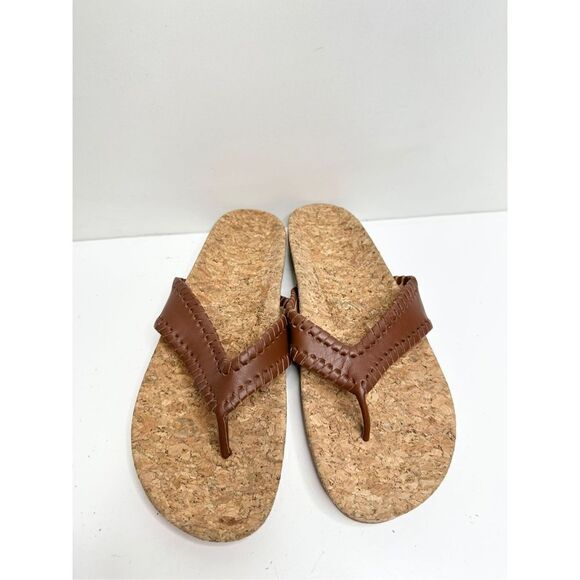 Jack Rogers Sandals Womens Size 6 Brown Leather Thelma Flip Flop - Picture 2 of 11